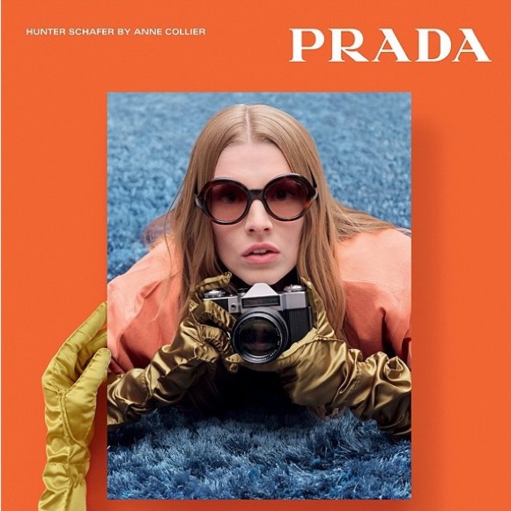 PRADA Oversized Round Sunglasses in Black and Brown